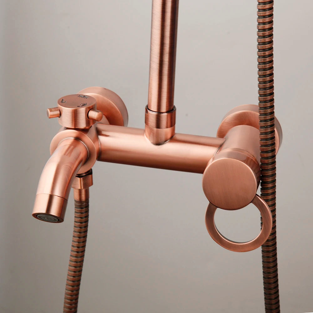 Torayvino Brass Rain Shower System Wall Mounted Bath Mixer