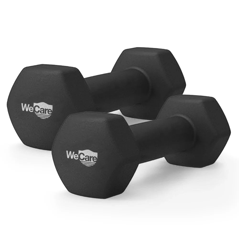 Hex Neoprene Dumbbell Pair Two Pound Anti-Slip Ergonomic Home Gym