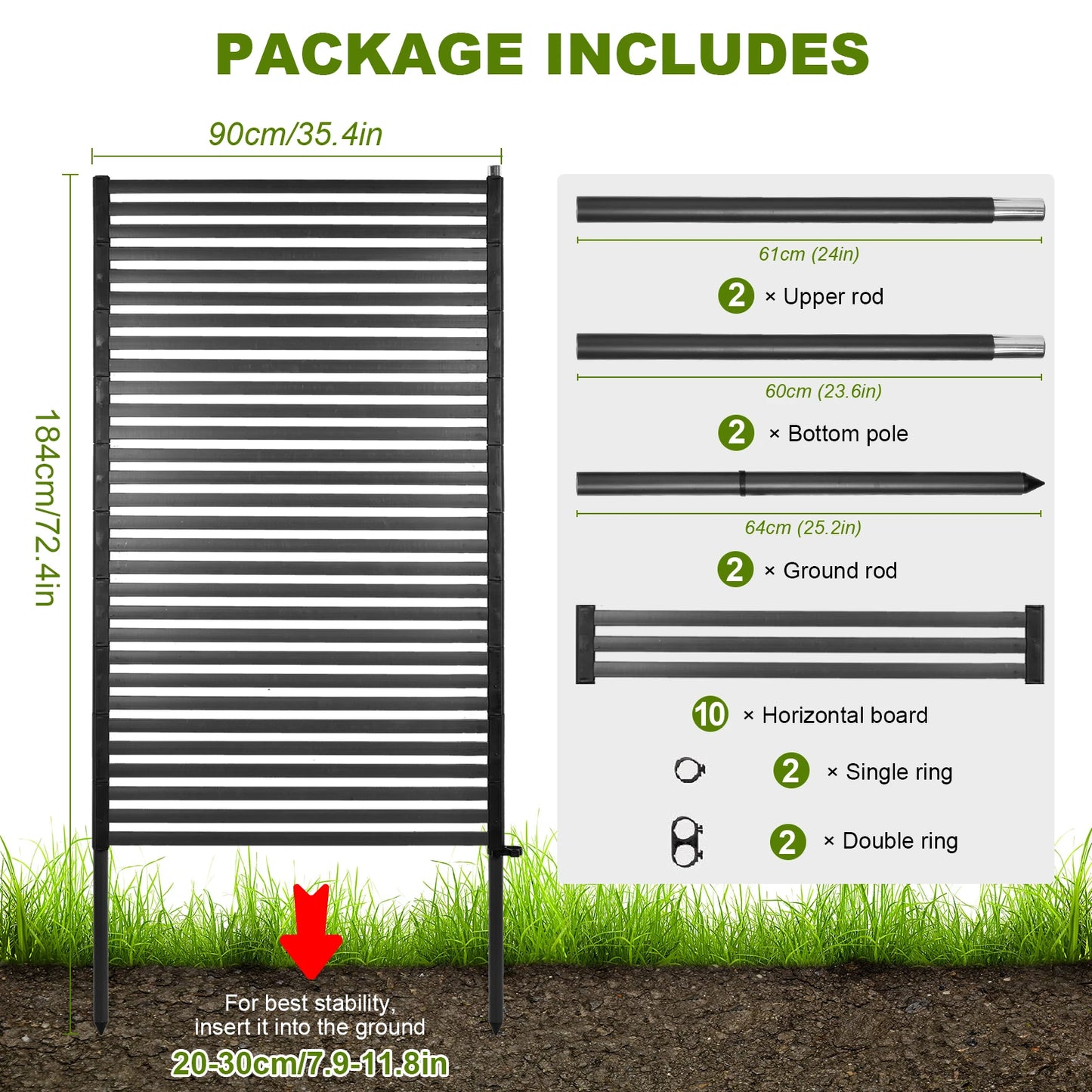 Galvanized Steel Privacy Fence Screen For Outdoor Patio Garden