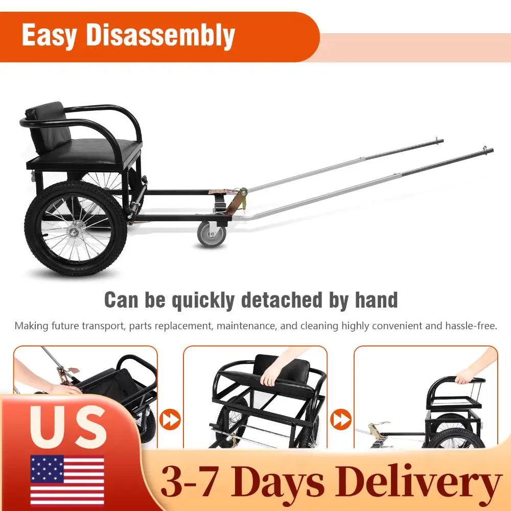 Dog Trailer for Owners To Take Pets To Shopping Dog Walking Car Pet Stroller W/ Seat 40-60KG Double Brake