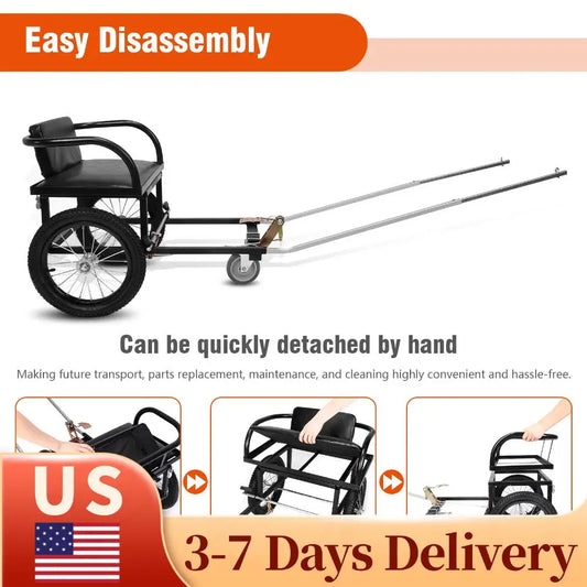 Dog Trailer for Owners To Take Pets To Shopping Dog Walking Car Pet Stroller W/ Seat 40-60KG Double Brake
