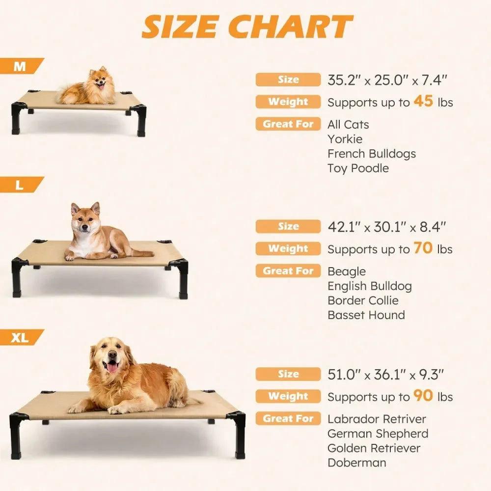 Dog Supplies Pet Furniture And Beds Dog Bed Elevated Dog Bed, Raised Dog Bed With Washable Breathable Mesh And Metal Frame, Port