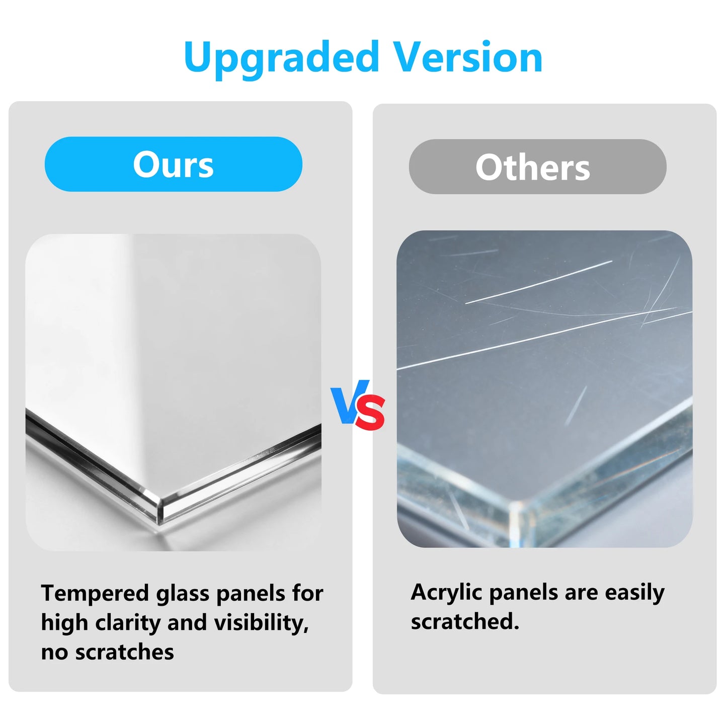 NONECN Wooden Hamster Cage With Glass Panels And Open Top