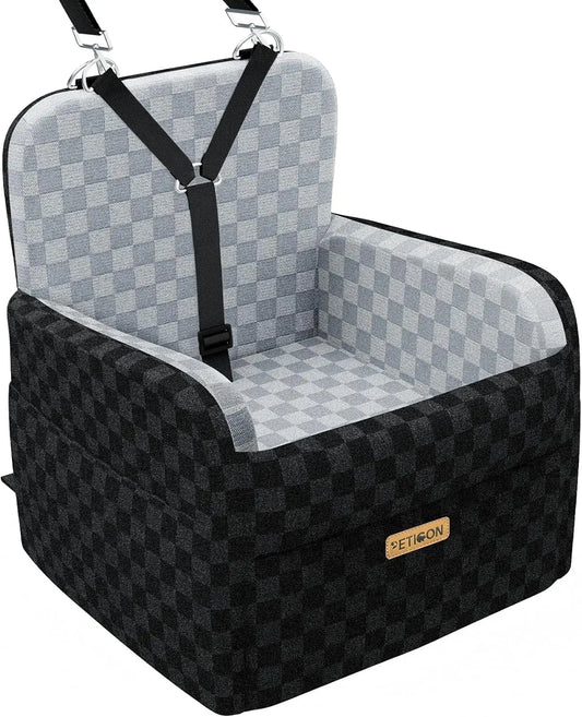 Waterproof Dog Car Seat with Memory Foam, Y-Shape Safety Belt for Small Medium Dogs up to 26 lbs
