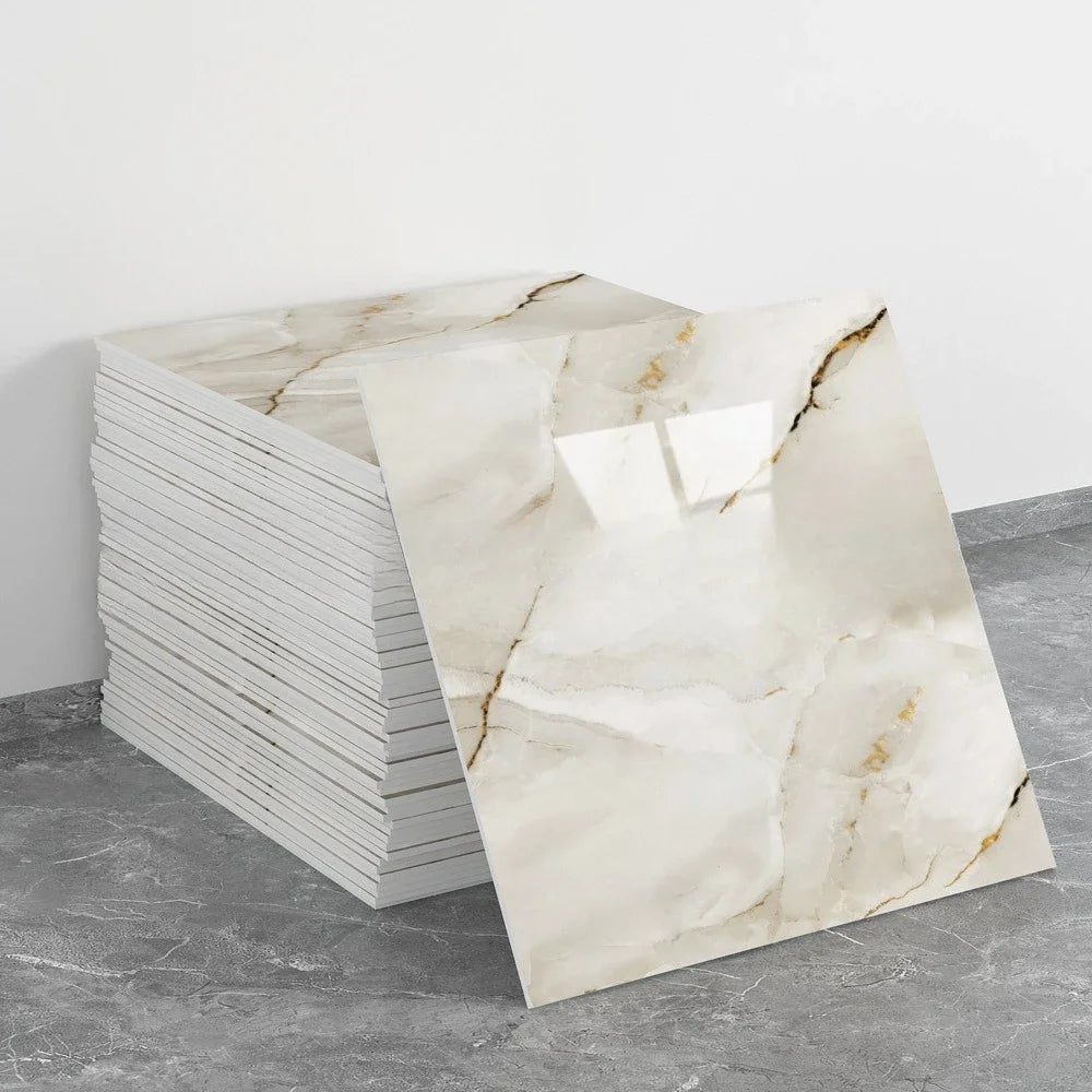 10-40PCS Imitation Marble 3D Ceramic Tile Wall Renovation Decoration Sticker Waterproof Self-adhesive Home Floor Sticker