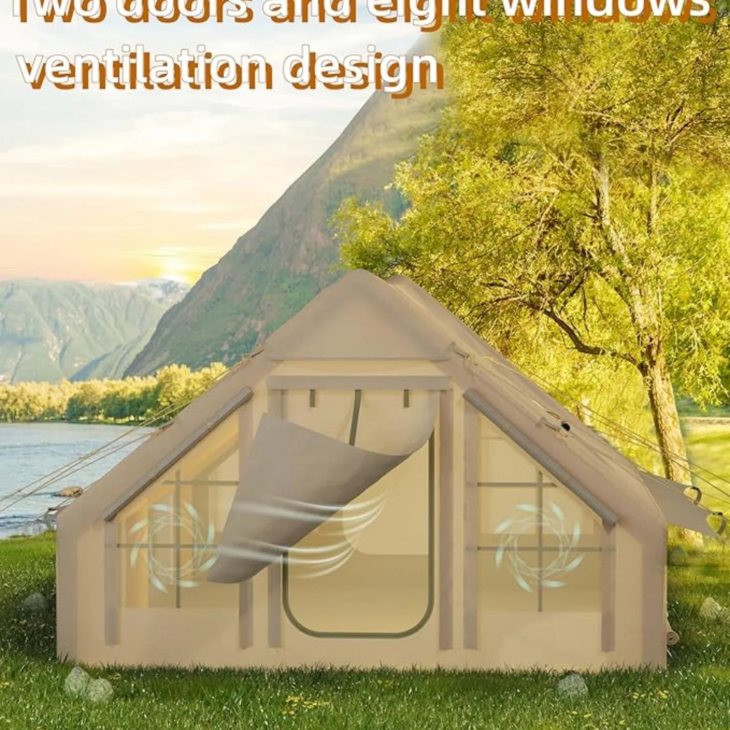 Waterproof Inflatable Camping Tent With Air Pump Quick Assembly