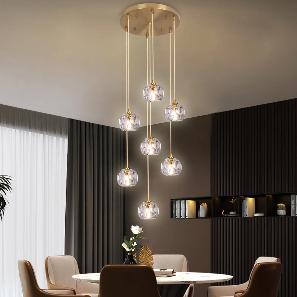 VETRULUS Crystal Pendant Ceiling Light Chandelier