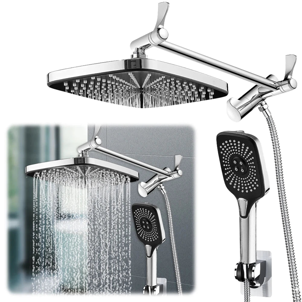 Shunmaii Rainfall Shower Head and Handheld Wall Mount Combo