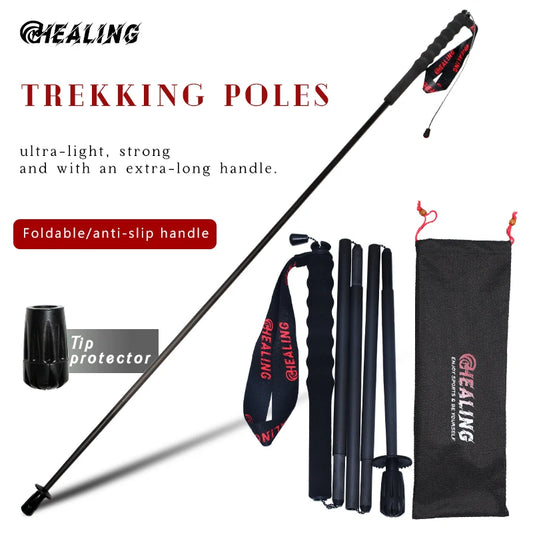 OKHEALINGCN Ultra Light Carbon Fiber Trekking Poles Folding