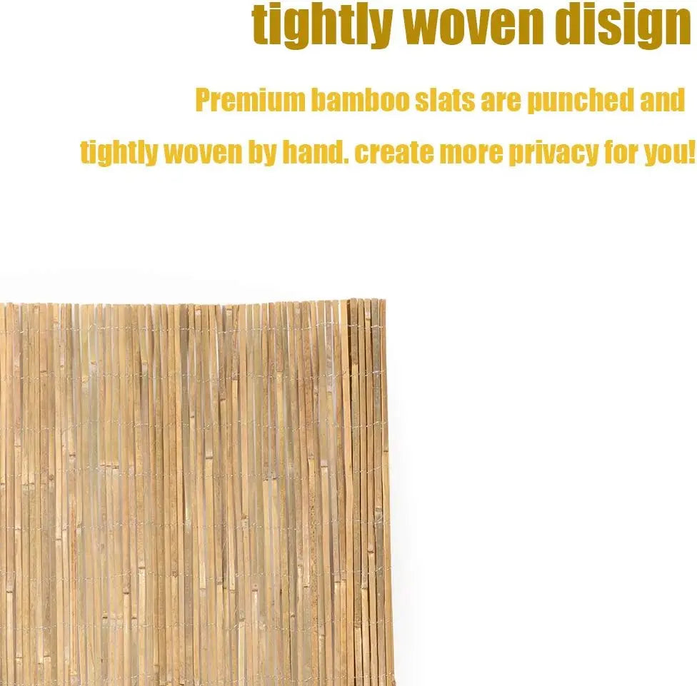 Eco-Friendly Bamboo Slat Fence Roll, 1.2m x 4m for Balcony Privacy and Wind Protection
