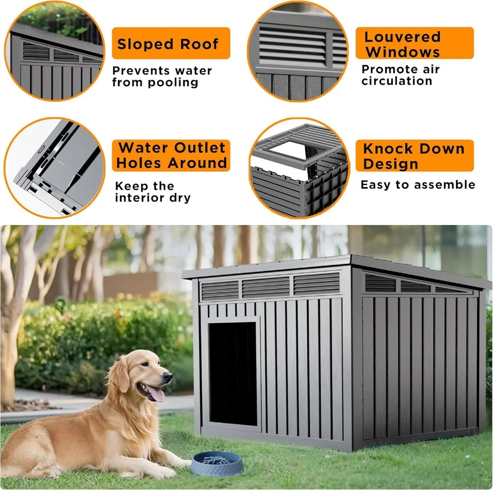 XMSJ Large Weatherproof Dog House With Removable Roof
