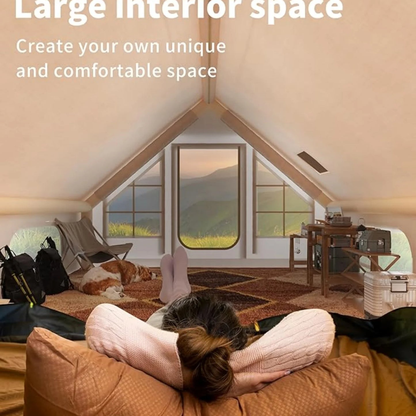 Waterproof Inflatable Camping Tent With Air Pump Quick Assembly